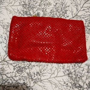 Whiting & Davis red mesh purse